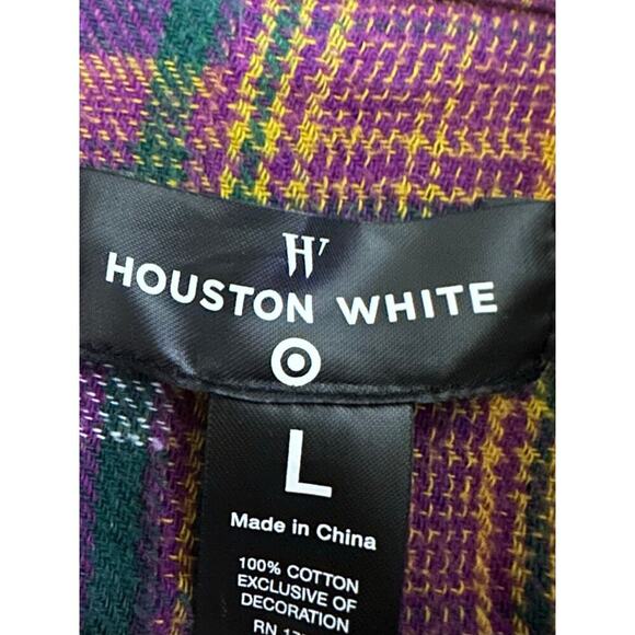 HOUSTON WHITE Target Patchwork Cottagecore Quilt-Square Flannel Shirt - Sz L - Picture 3 of 5